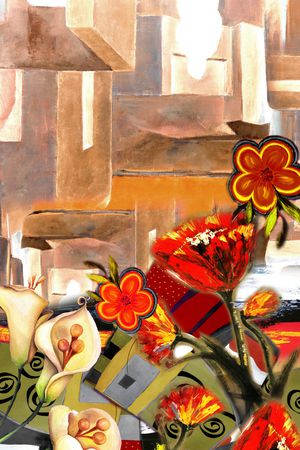 油画笔触印花华亿平台图片