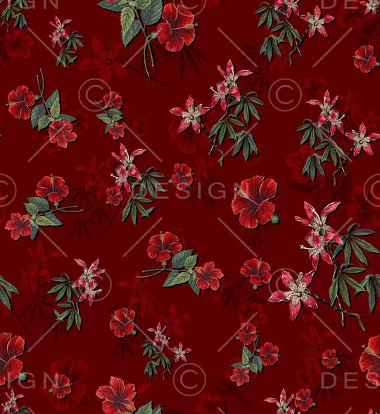 手绘花印花华亿平台图片