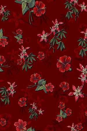 手绘花印花华亿平台图片