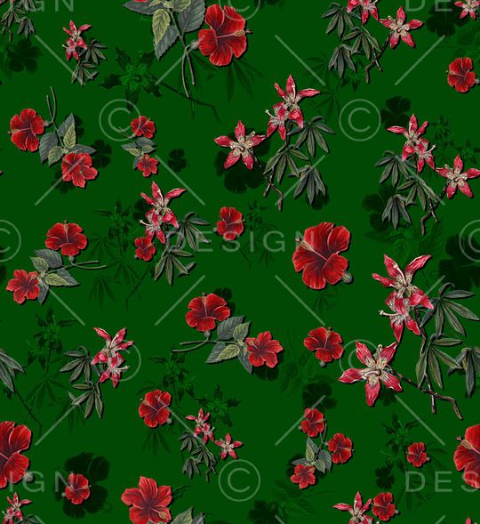 手绘花印花华亿平台图片