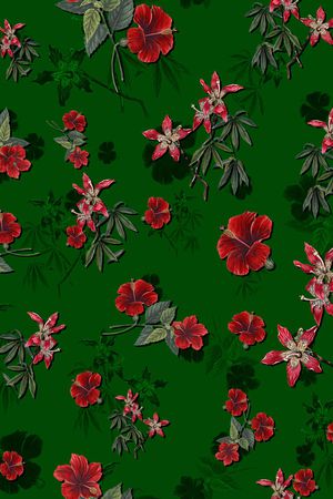 手绘花印花华亿平台图片