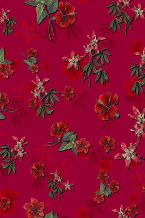 手绘花印花华亿平台图片