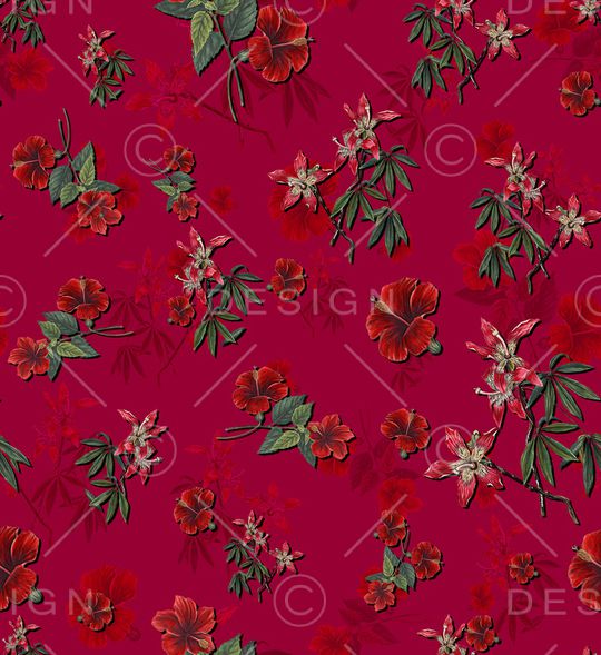 手绘花印花华亿平台图片