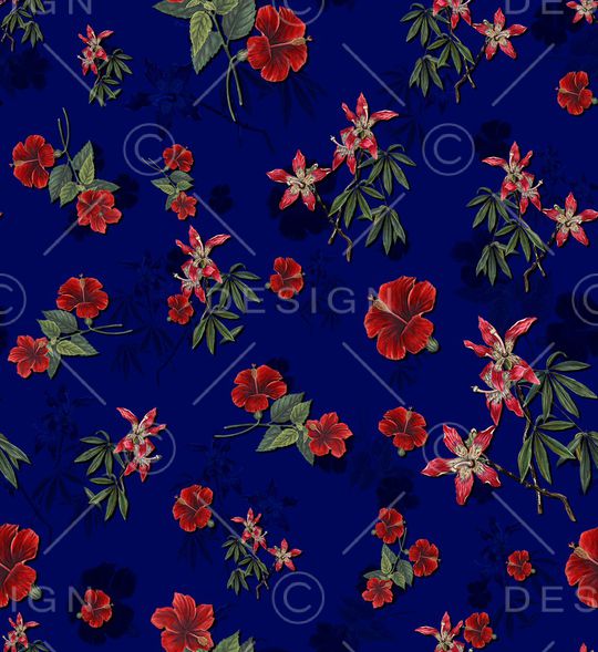 手绘花印花华亿平台图片