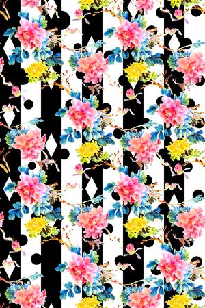 水墨印花华亿平台图片