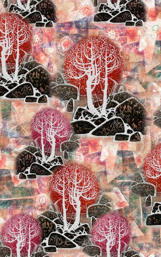 斑驳花卉印花华亿平台图片