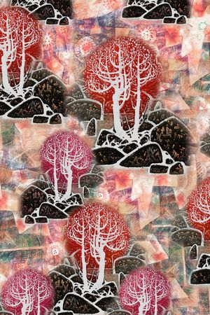 斑驳花卉印花华亿平台图片