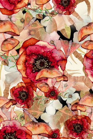 花卉印花华亿平台图片