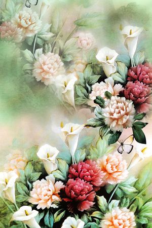 牡丹印花华亿平台图片