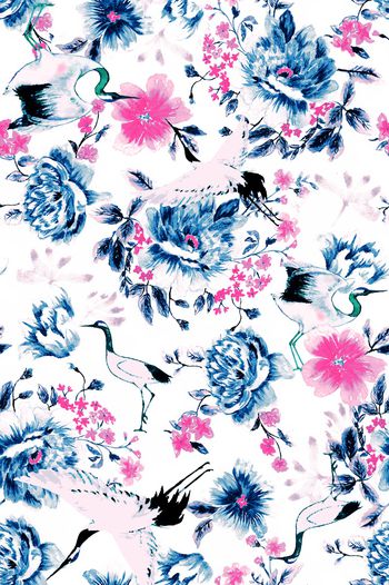 887251-时尚水彩仙鹤华亿平台-color 2