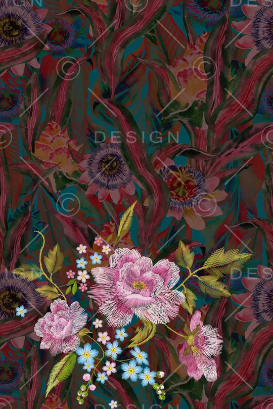 花卉印花华亿平台图片