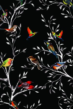 树枝印花华亿平台图片