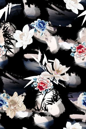 中国风印花华亿平台图片