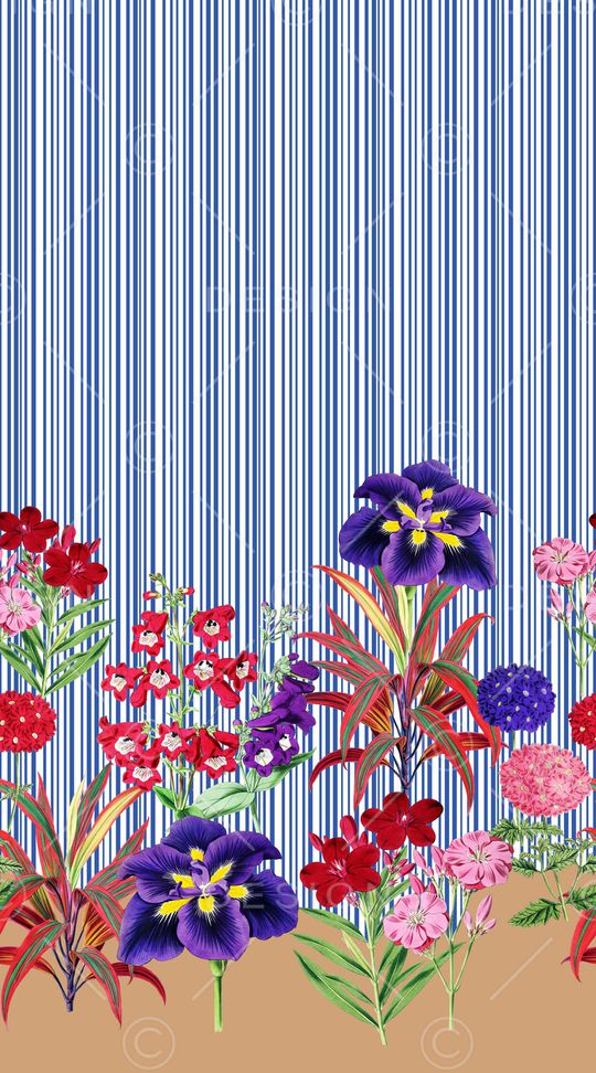 手绘花卉印花华亿平台图片