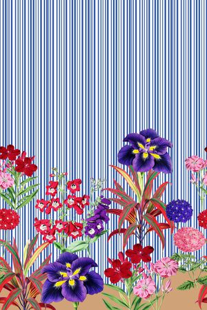 手绘花卉印花华亿平台图片