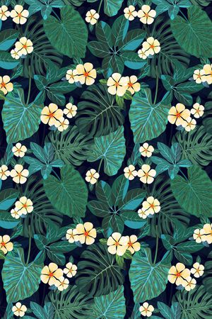 热带植物花卉印花华亿平台图片