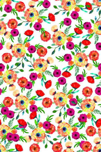 887663-满版小碎花花卉水彩