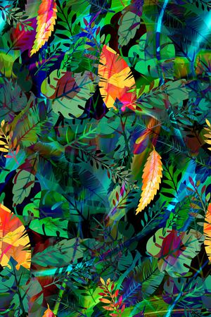 热带风情印花华亿平台图片