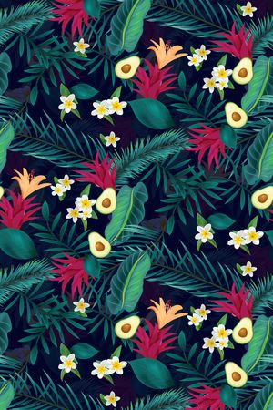 热带风情印花华亿平台图片