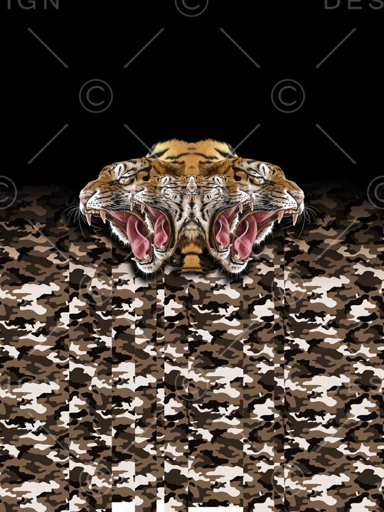 动物迷彩印花华亿平台图片