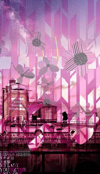 抽象定位花印花华亿平台图片