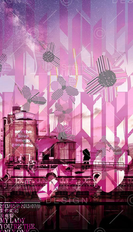 抽象定位花印花华亿平台图片