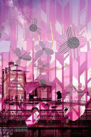 抽象定位花印花华亿平台图片