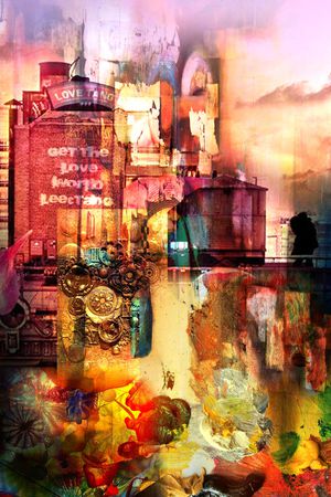 抽象定位花印花华亿平台图片