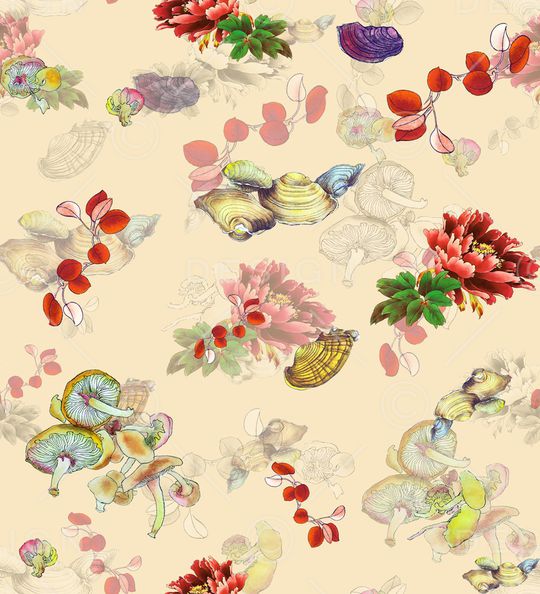 蘑菇印花华亿平台图片