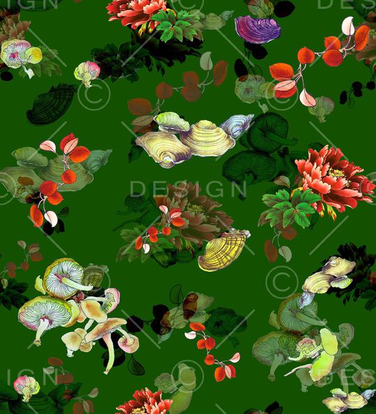 蘑菇印花华亿平台图片