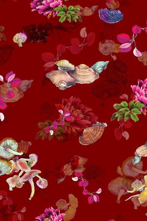 蘑菇印花华亿平台图片