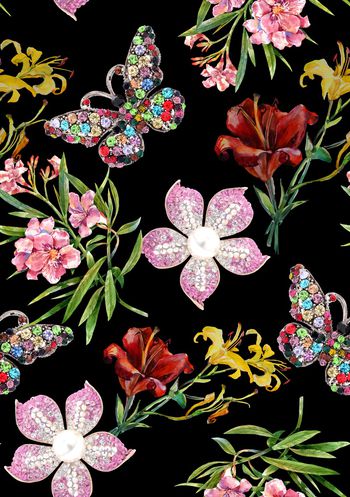 花卉印花华亿平台图片