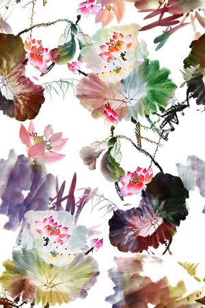 水墨印花华亿平台图片