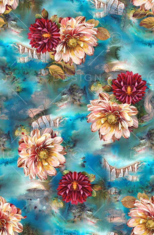 花卉印花华亿平台图片