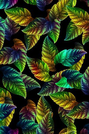 树叶印花华亿平台图片