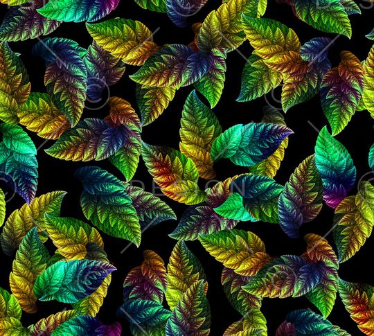 树叶印花华亿平台图片