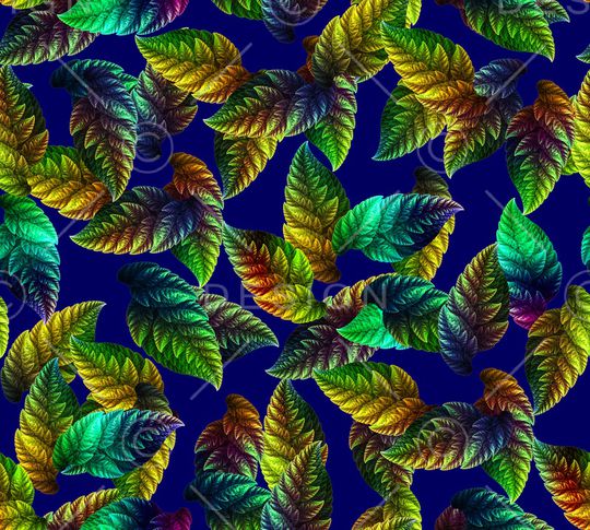 树叶印花华亿平台图片