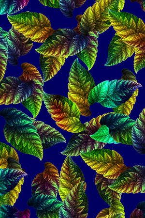 树叶印花华亿平台图片