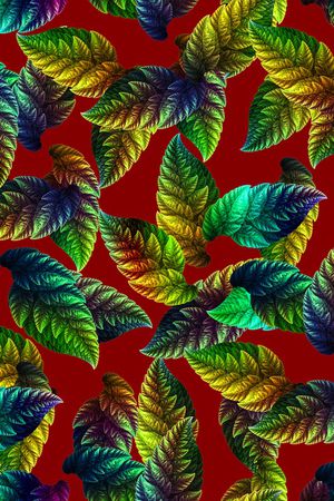 树叶印花华亿平台图片