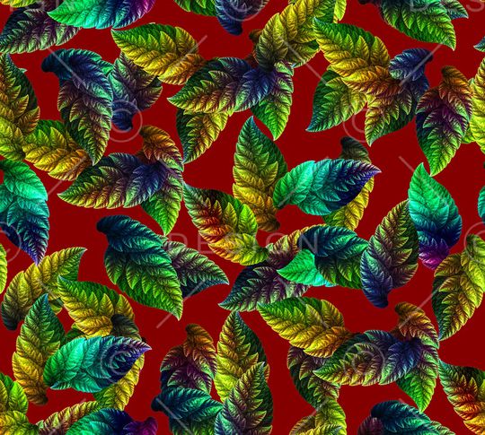 树叶印花华亿平台图片