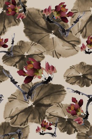 水墨风印花华亿平台图片