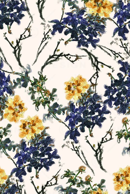 水墨印花华亿平台图片