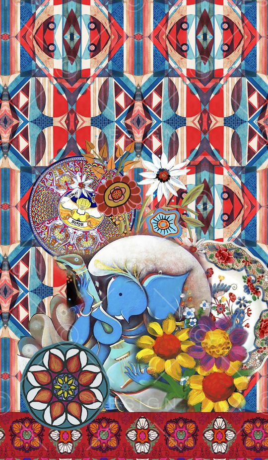 中国风印花华亿平台图片