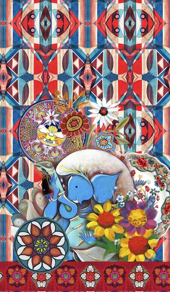 中国风印花华亿平台图片