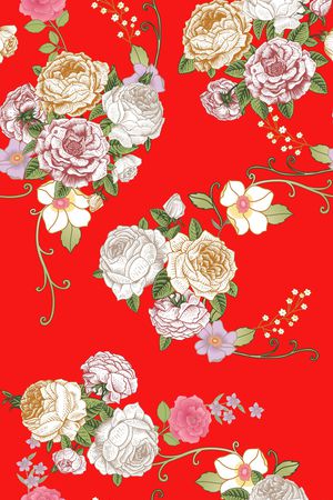 彩底花卉印花华亿平台图片