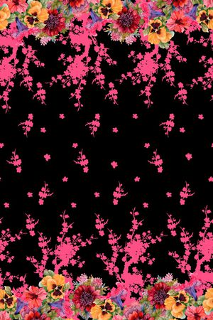 几何花卉印花华亿平台图片