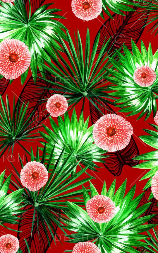 棕榈叶印花华亿平台图片