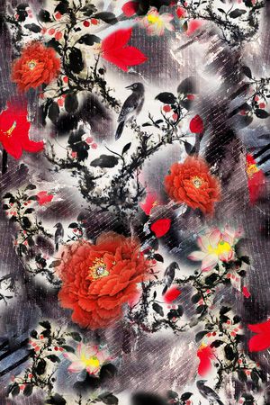 中国风印花华亿平台图片