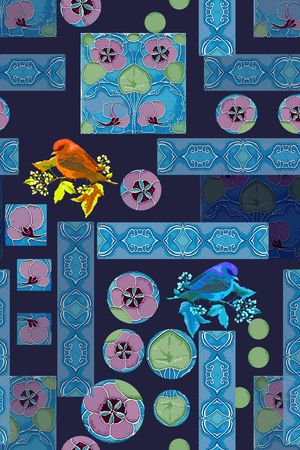 男装休闲花卉印花华亿平台图片