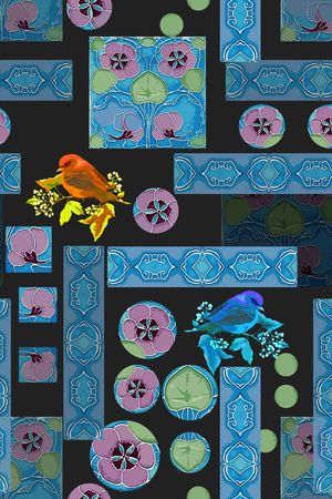 男装休闲花卉印花华亿平台图片